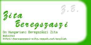 zita beregszaszi business card
