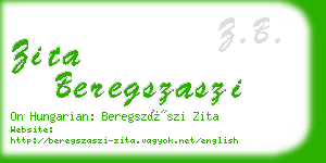 zita beregszaszi business card